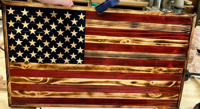 Patriotic Rustc Wood Flag